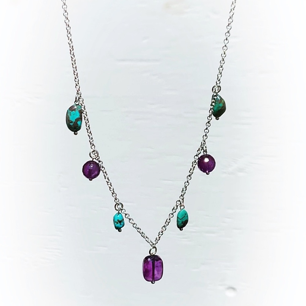 Hand Made Amethyst & Turquoise Necklace!